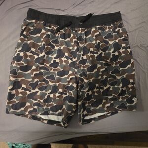BURLEBO Men's Athletic Camo Shorts - Black, Brown, Gray